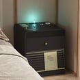 thumbnail image 4 of Nightstand with 2 Drawers,Smart Nightstand Bedside Tables with Night Light,Modern End Table for Bedroom,Living Room,Black, 4 of 8