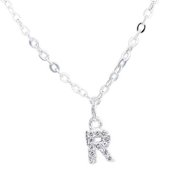 Visland Pendant Necklace Letter Korean Style Jewelry Long Lasting Bright Luster Clavicle Chain for Valentines Day
