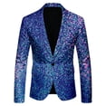 thumbnail image 4 of GFSDOI Men's Sequin Blazer One Button Tuxedo Suit Jacket Party Festival Wedding Prom, S, 4 of 4