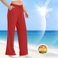 thumbnail image 6 of QATAINLAV Wide Leg Pants for Women High Waisted Swim Beach Pants UPF 50+ Lightweight Casual Trousers Quick Dry Sun Protection Hiking Pants Red XL, 6 of 9