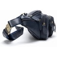 thumbnail image 5 of MARRANT Genuine Leather Fanny Pack for Men, Large Capacity Crossbody Waist Bag with Multiple Zipper Pockets,Dark Blue, 5 of 8