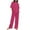 Hot Pink 1, variant on BLVB Pajama Set Womens Long Sleeve Sleepwear Padded Top and Pants Cozy Loungewear Soft Pjs Lounge Set M-5XL