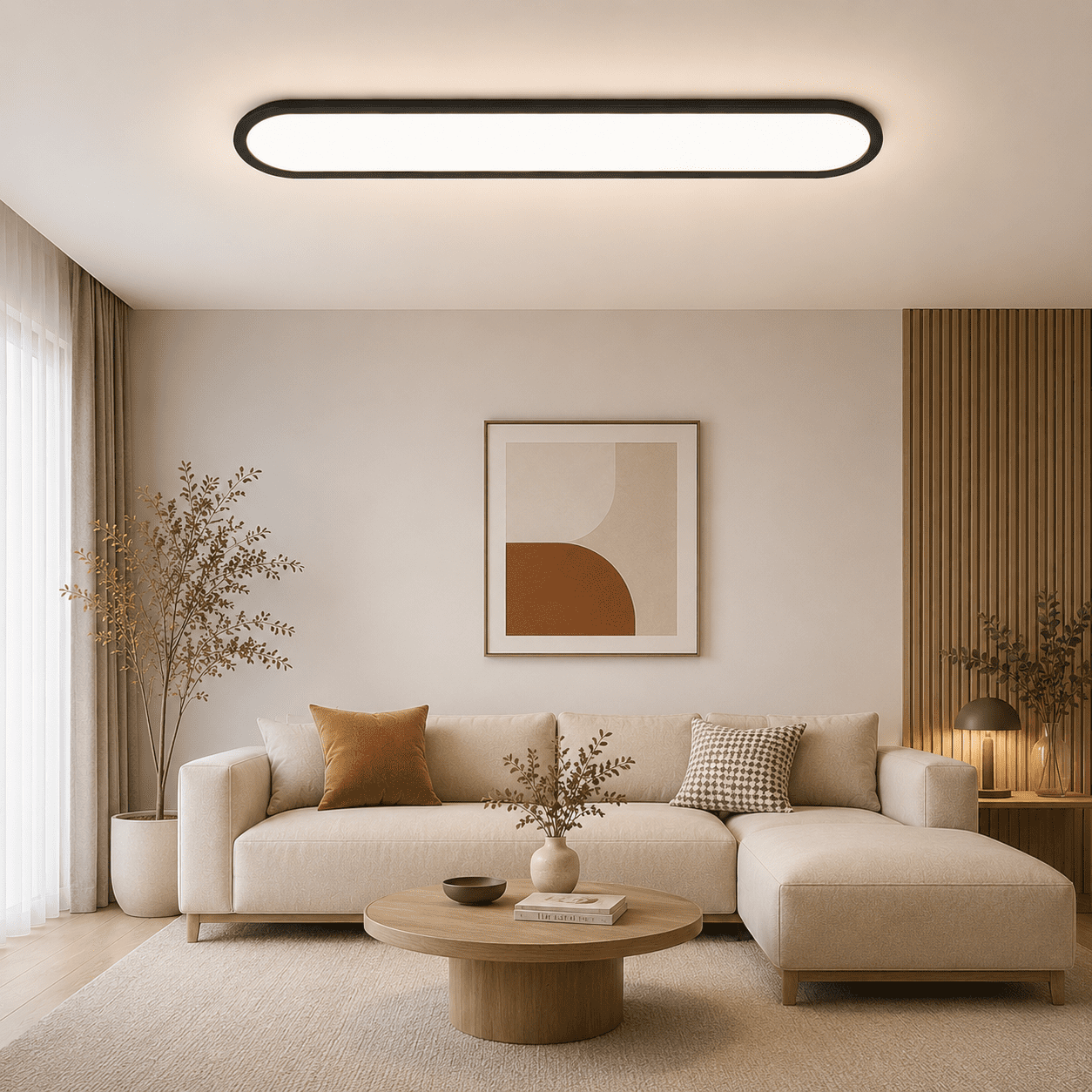 Garwarm 48W 39.4 in Black Modern Linear LED Ceiling Light with Remote, Dimmable Flush Mount Ceiling Lamp, 3000K-6500K Low Profile Light Fixture for Bedroom, Kitchen, Closet, Hallway