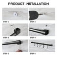 thumbnail image 4 of KAIYING Kitchen Utensil Rack with Removable S Hook for Hanging Pots and Pans, Black Rod Hooks for Mugs, Wall Mounted Kitchen Rail Organizer, Aluminum,(5 Hooks), 4 of 9