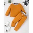 thumbnail image 2 of CIYCuIT Kids Baby Boys Pants Sets Patchwork Crew Neck Long Sleeve Sweatshirts + Long Pants 2Pcs Casual Outfits Toddler Daily Clothes 6M 12M 18M 24M 3T 4T, 2 of 9