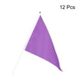 thumbnail image 3 of Uxcell 11.8'' x7.8'' Flag Stick Hand Held Mini Flag Triangle Plastic Polyester Purple 12Pcs, 3 of 5