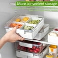 thumbnail image 4 of Square/ Divided Serving Tray with Lid Removable Food Storage Containers with Individual Dishes Minimalist Divided Serving Platter Tray Reusable for Snack Candies Fruit Veggie Party Home, 4 of 10