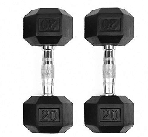 24lbs Total 12lb Dumbbells Rubber Coated Hex Pair Hand Weights 