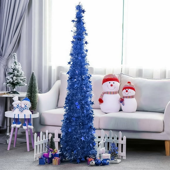 Pisexur Christmas Decorations Xmas Tree Decor 3.9 Feet Christmas Collapsible Artificial Tree, Small Thin And Rainbow Sequin For Holiday Party Decorations Indoor Outdoor