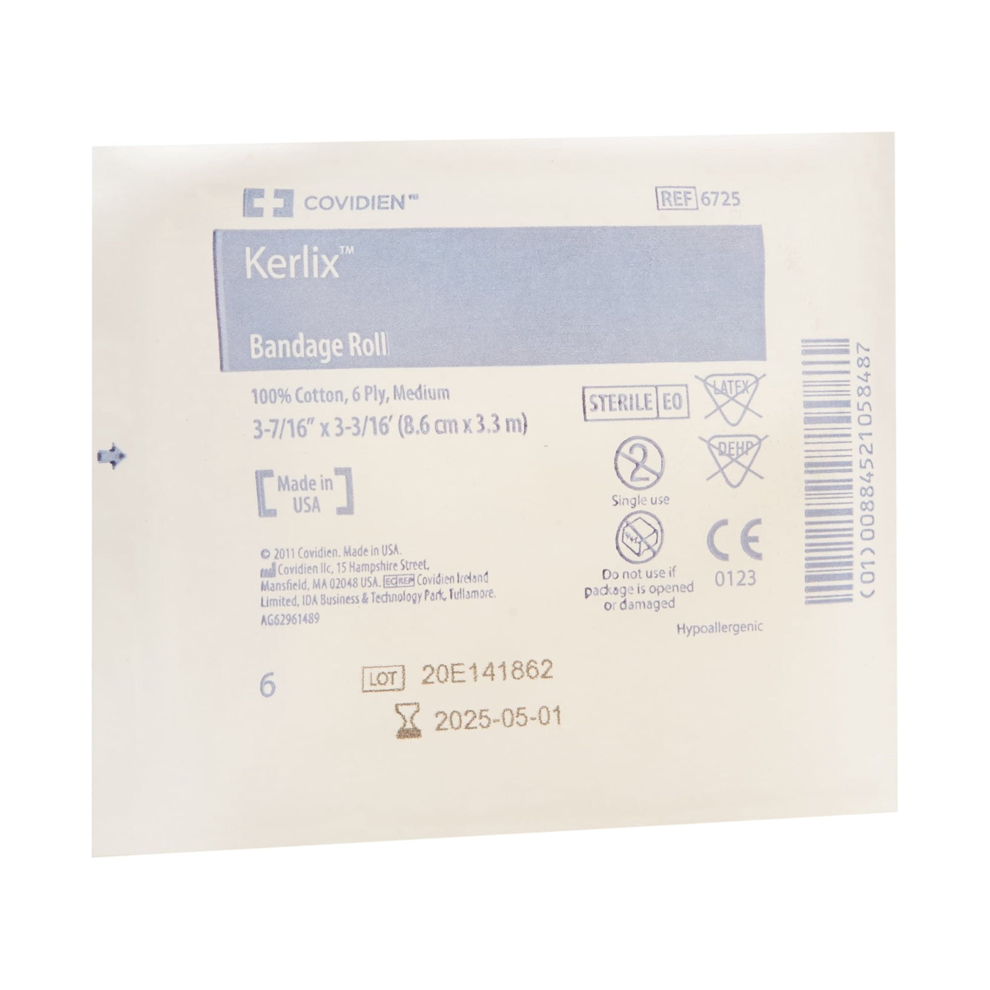 Kerlix Bandage Gauze Roll, Sterile, 6-Ply Dressing, 3 4/10 in x 3 6/10 yds, 96 Ct