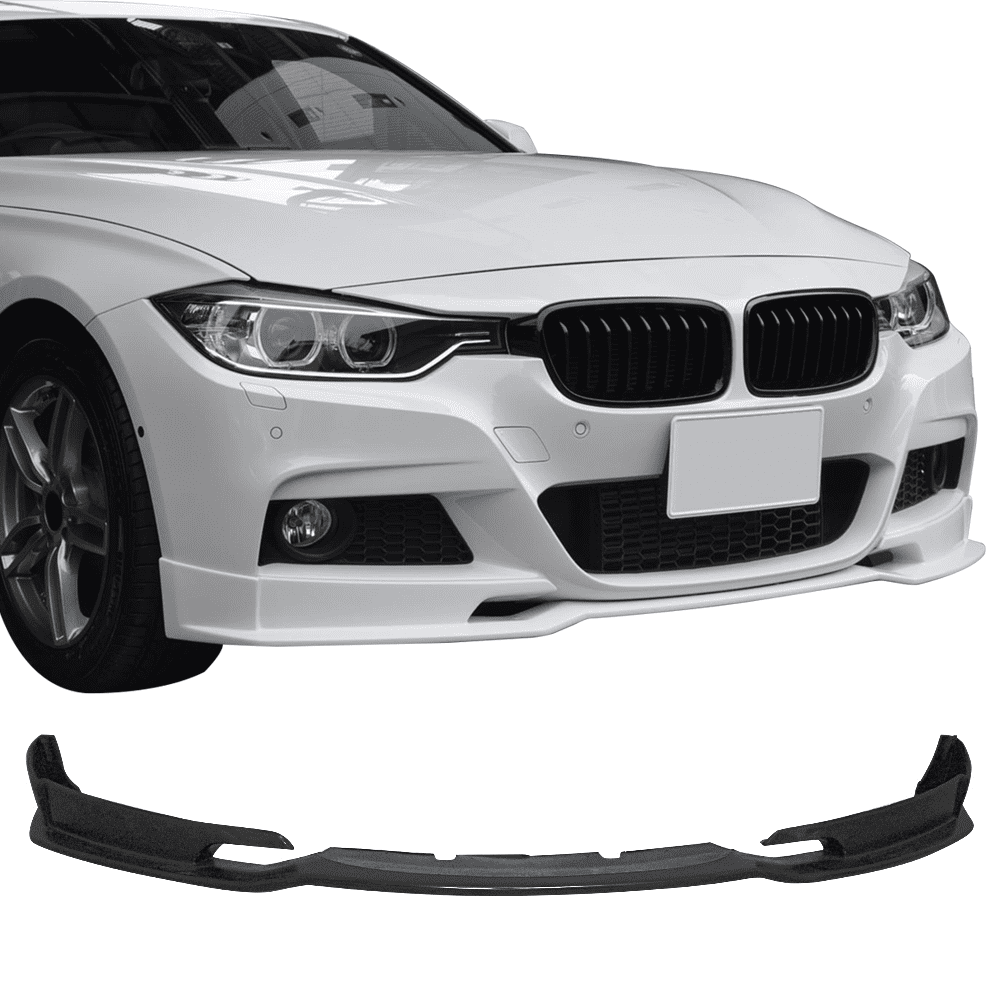 Ikon Motorsports Compatible with 12-18 BMW 3-Series F30 MT M Sport Type E Style Front Bumper Lip Black PU