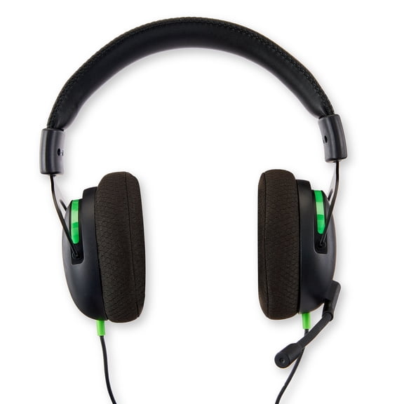 Open Box onn Wired Gaming Headset Compatible with Xbox Series X/S and Xbox One X/S, Black and Green