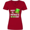 thumbnail image 3 of Inktastic Happy St. Patrick's Day Green Hat and Clovers Women's V-Neck T-Shirt, 3 of 5