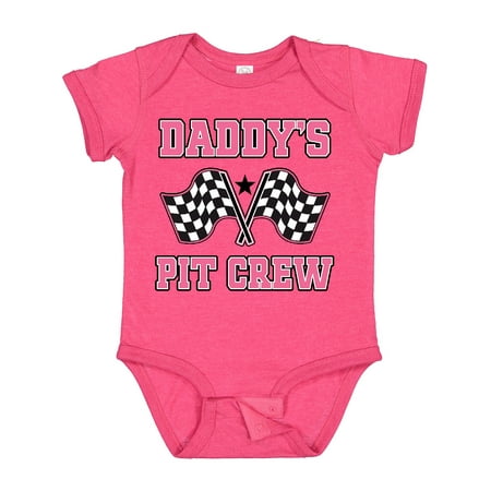 

Inktastic Daddy s Pit Crew Design with Checkered Flags Gift Baby Girl Bodysuit