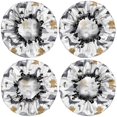 thumbnail image 2 of Shower Caps,Gray Brown Dinosaurs Palms Pattern Waterproof Shower Cap for Women 4 Pieces,Double Reusable Hair Cover for Shower PEVA Elastic Stretch Hem, 2 of 7