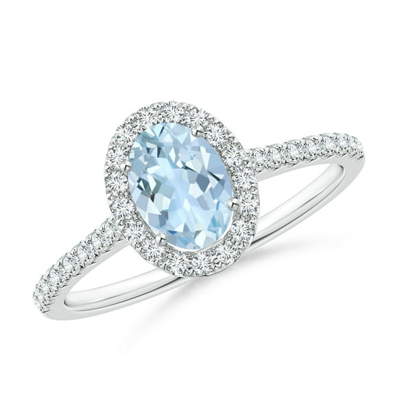 925 Sterling Silver 1.20 Ctw Oval Aquamarine Gemstone Solitaire Accents Women Anniversary Ring