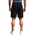 thumbnail image 4 of Men's Casual Cargo Shorts Classic Drawstring Elastic Waist Relaxed Fit Work Short with Multi Pockets Black M, 4 of 5