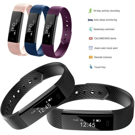 HK IP67 Waterproof Bluetooth Fitness Tracker Watch Smart Wristband Bracelet w/Charging Cable for Android (Best Android Smartwatch For Fitness)