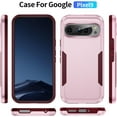 thumbnail image 2 of KOMI for Google Pixel 9 Pro Case, [Shockproof] Military Grade Proof Protection [Fall Prevention] [Anti Fingerprint ] Rugged Protective Phone Case Cover for Google Pixel, Pink+Hot Pink, 2 of 5