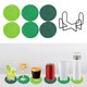 thumbnail image 1 of Manteles Individuales y Posavasos Redondos de Algodón Tejido | Juego de 6 Piezas Antideslizantes y Resistentes Al Calor con Soporte | Salvamanteles de 10 Cm para Proteger La Encimera de La Cocina y L, 1 of 6