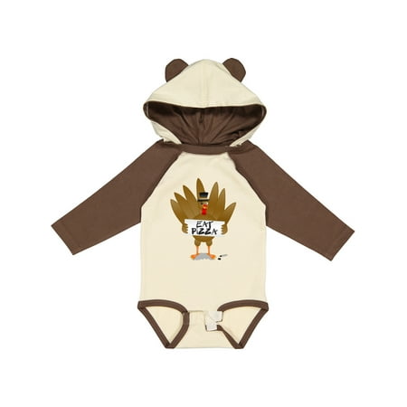 

Inktastic Turkey Holding a Sign Says Eat Pizza Gift Baby Boy or Baby Girl Long Sleeve Bodysuit