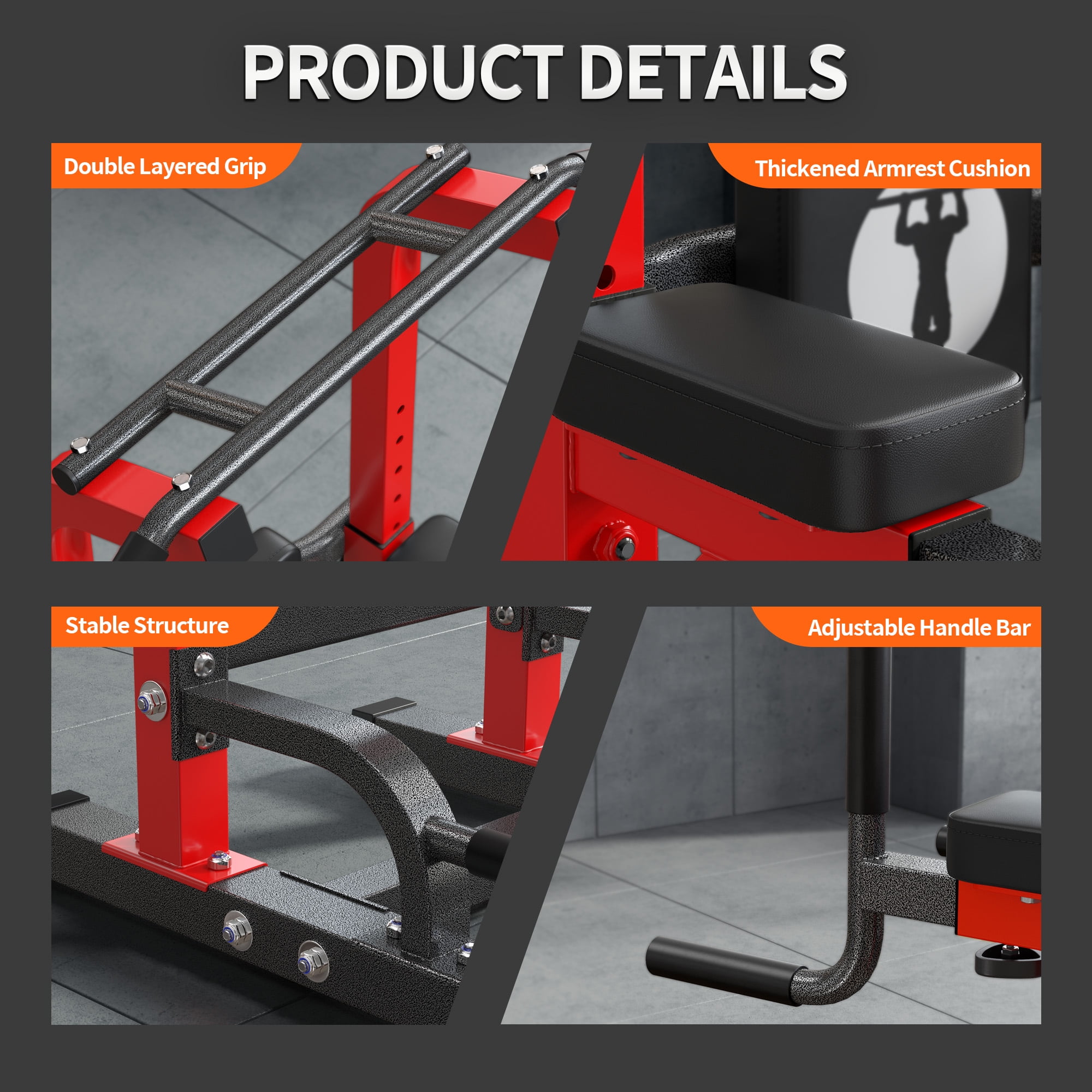 SogesPower Power Tower Dip Station Pull up Bar Stand with Adjustable Height, Multifuctional Training Equipment for Home Gym