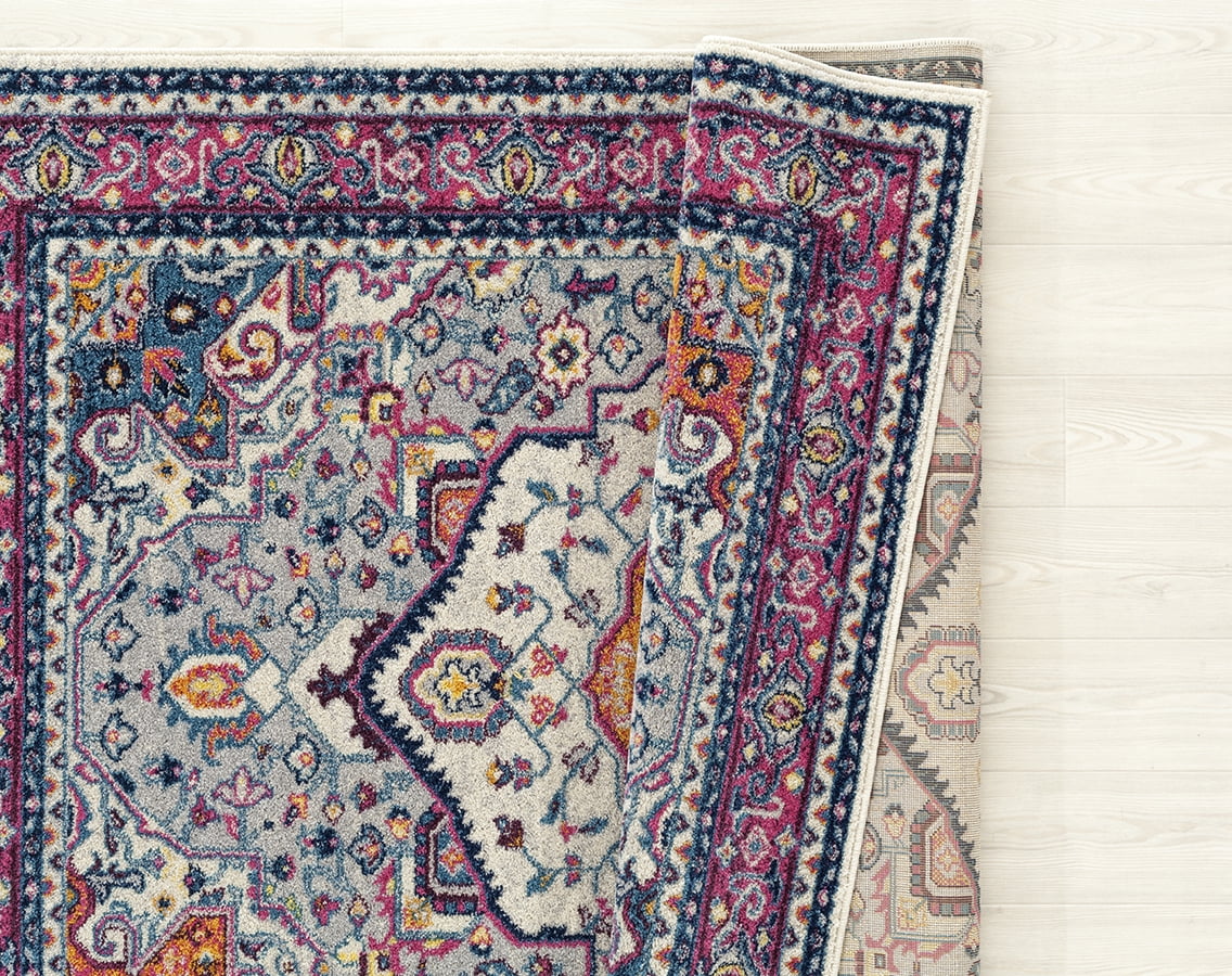 United Weavers Caledonia Sia Farmhouse Medallion Area Rug, Magenta, 9'10" X 13'2"