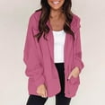 thumbnail image 3 of Scyoekwg Womens Jacket Zipper Hooded Jackets Long Sleeve Casual Solid Color Fashion Loose Lightweight Coats (Pink,M), 3 of 8