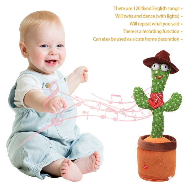 Juguete que habla del cactus que baila, Cactus que canta que se retuerce  repite lo que dices, Juguete que habla de felpa suave Cactus que habla  elctrico Juguetes para bebs Divertido juguete