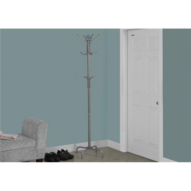 HomeRoots 332673 70 in. Silver Metal Coat Rack