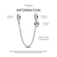 thumbnail image 4 of MULA 925 Sterling Silver DIY Charm Safety Chain fit Bracelet 5A Zircon Bow Rubber Plug for Women Jewelry Making, 4 of 5