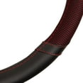 thumbnail image 5 of Motor Trend Black & Wine Steering Wheel Cover for Car SUV Van & Truck - Dotted Comfort Polyester Grip on Stitched Synthetic Leather (Standard Size 15 Inch), 5 of 10