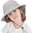 thumbnail image 4 of WTOBBY Toddler Sun Hat for Ages 1 to 3 Years, Baby Beach Hat with Wide Neck Flap Protection, UPF 50+ Infant Hat for Outdoor Play and Family Vacations,Gray S, 4 of 5