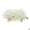 thumbnail image 3 of 1 Pcs Silk Artificial Rose Flower Hair Comb - Wedding/Bridal, Women's Romantic Fancy Headwear, 3 of 6