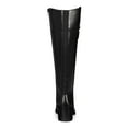 thumbnail image 3 of ALFANI Womens Black Round Toe Stacked Heel Zip-Up Leather Riding Boot 9.5 WC, 3 of 4