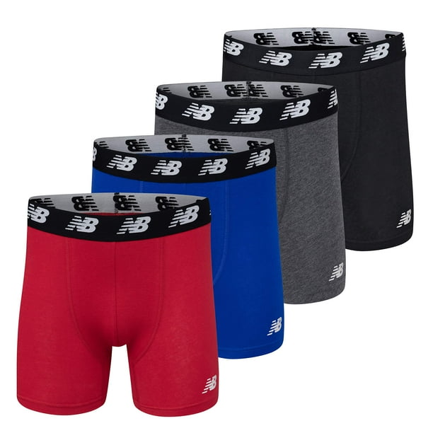 Calzoncillos tipo bóxer New Balance Cotton Performance para hombre, paquete de 4