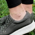thumbnail image 3 of .925 Sterling Silver Gold Plated Lucky Elephant Charm Anklet, Micro Pave Ankle Bracelet, Giorgio Bergamo Gold, 3 of 5