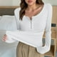 thumbnail image 4 of Ailaofu Womens Tunic Shirts Long Sleeve Henley Shapewear Tops Ribbed Knit Base Layers Slim Fit Button Down Blouse, 4 of 5