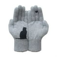thumbnail image 2 of Luxalzxs Women Winter Gloves Warm Cat Printing Gloves Fall Woolen Knitting Outdoor Gloves, 2 of 3