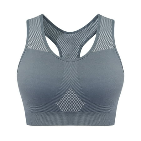 ATOYSOY Women s Plus Size Everyday Bra Sports Bra Yoga Running Activewear Slim Basic Racerback Tank Tops Bralette Underwear Push Up Comfort Bra Breathable Clearance Gray XXXL
