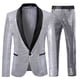 thumbnail image 1 of Ceisia Men's Slim Fit Sequin Shawl Collar Blazer & Trousers Set | Party & Performance Wear Gifts, 1 of 5