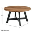 thumbnail image 3 of Lavish Home Industrial Modern Round Coffee Table with Metal Base, Walnut, 3 of 6