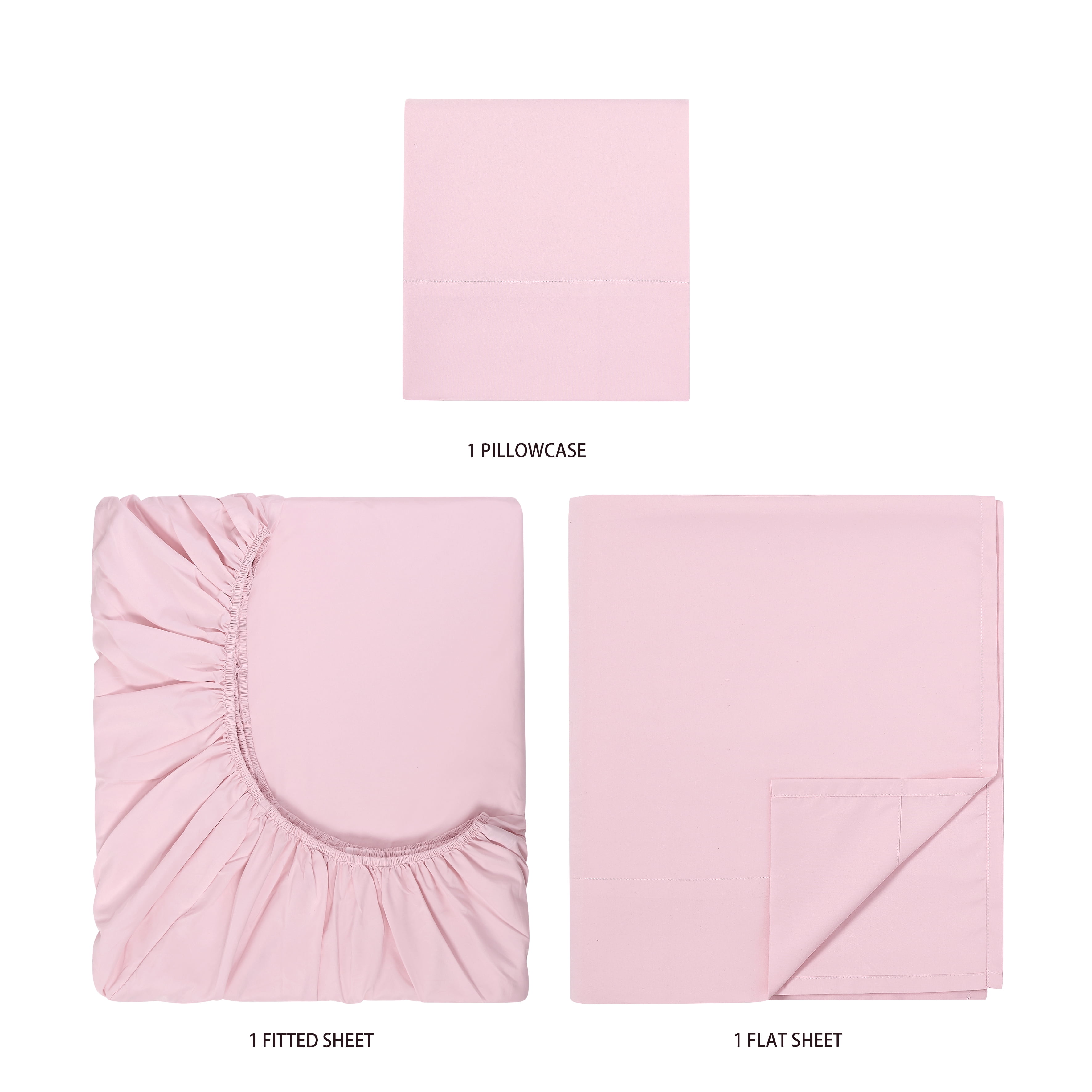 Your Zone 3-Piece Kids Soft Microfiber Sheet Set, Pink, Twin