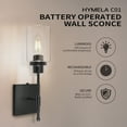 thumbnail image 3 of HYMELA Battery Operated Wall Sconce Light Fixtures with Glass Shade Wall Lamp for Bathroom Hallway Mirror,Bulb Included, 3 of 9