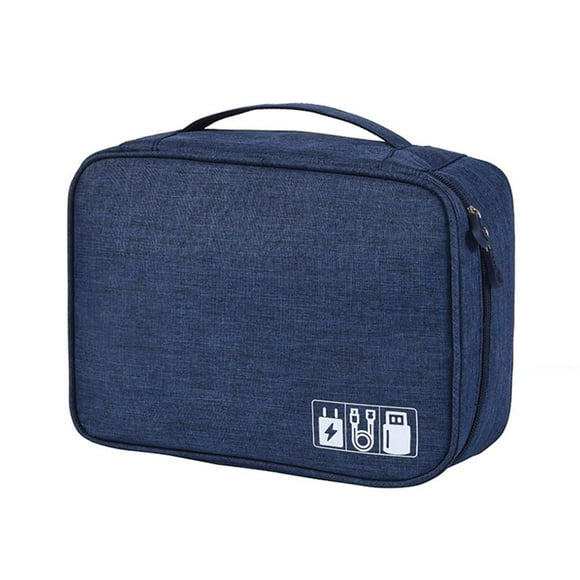 Sacs de Rangement Étanches pour Câbles de Données, Organiseur de Gadgets et Fils de Voyage, Pochette à Fermeture Éclair (Noir)