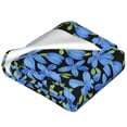 thumbnail image 2 of Bixox Fleece Blanket Blue Flowers Pattern Super Soft Double-Sided Microfiber Flannel Blanket for Sofa, Bed, Couch,Suitable for All Seasons - 60"x50", 2 of 5