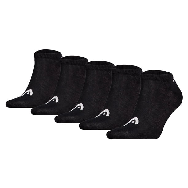 Calcetines deportivos unisex HEAD, lote de 5 - ELEMENTS ALL SPORTS SNEAKER ECOM, calcetines cortos, unicolor Negro 39-42
