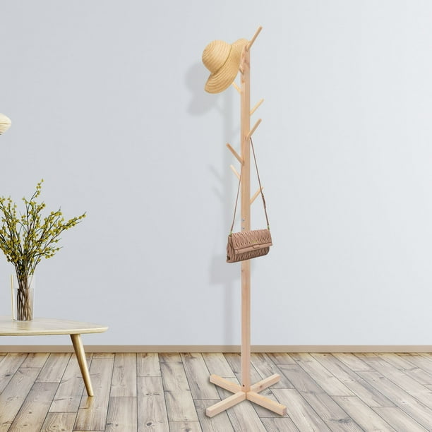 Loyalheartdy Wooden Coat Rack, 59" Tall Free Standing Tree Hanger Stand