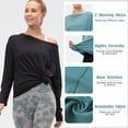 thumbnail image 2 of Camisas de entrenamiento para mujeres, sueltas, de secado rápido, elásticas, mangas largas, camiseta Abanopi Camisa deportiva, 2 of 7