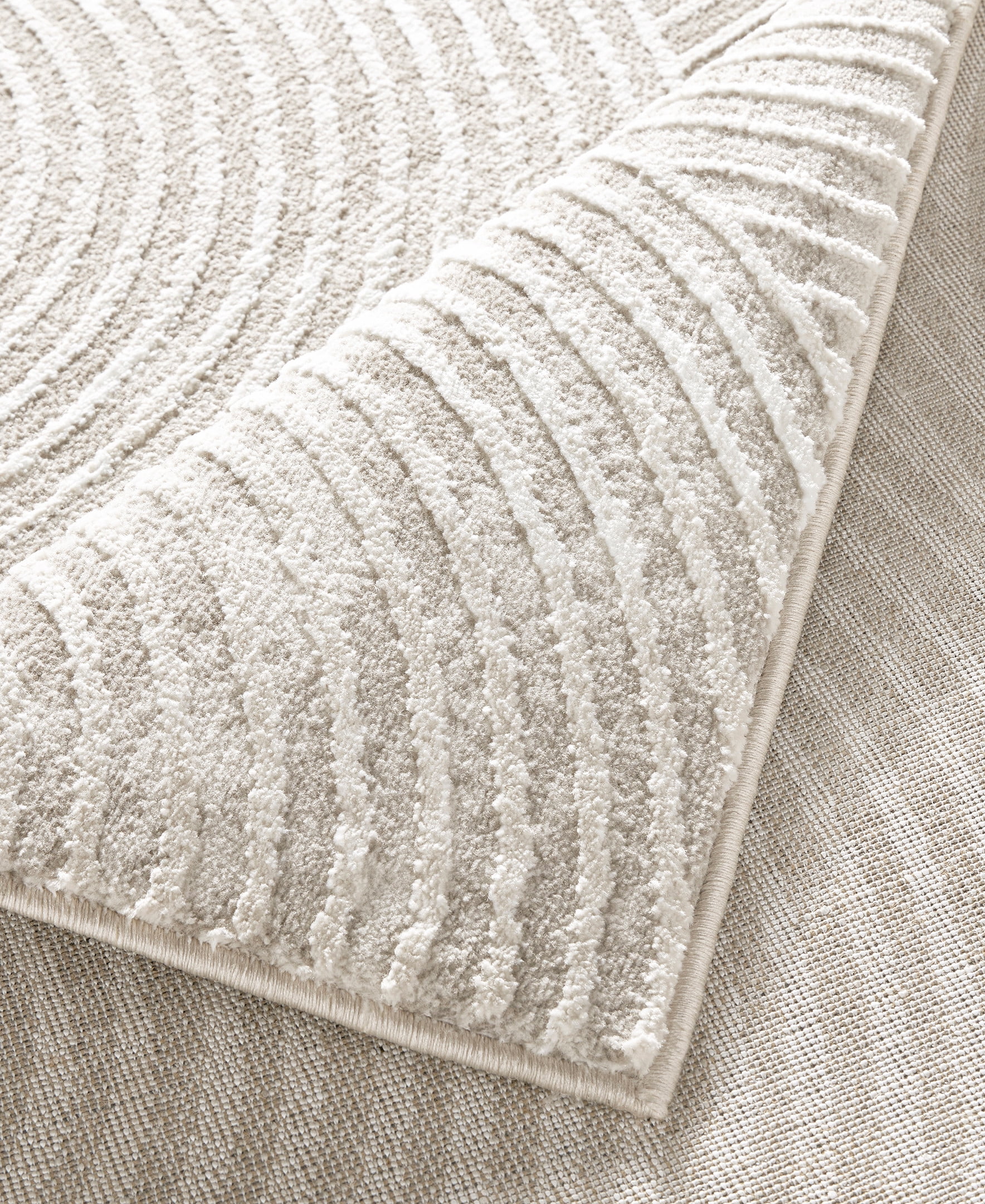 TOWN & COUNTRY LUXE Maya Soft Arches Neutral Indoor Runner Area Rug with High-Low Texture, Ivory/Greige, 1'9"x7'2"